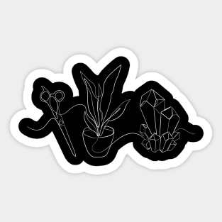 Shears. Plants. Crystals Sticker